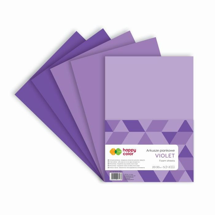 Sada pěnovky A4 (5ks) fialový mix