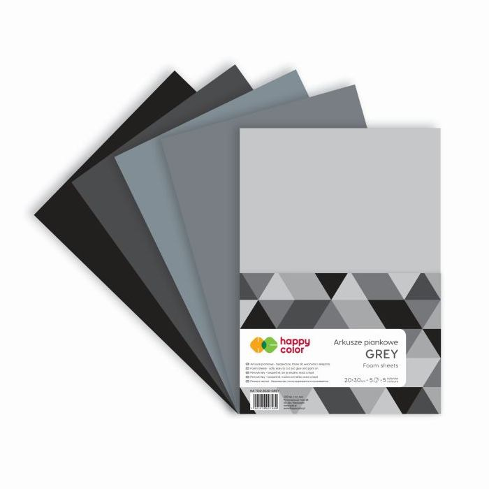 Sada pěnovky A4 (5ks) šedý mix