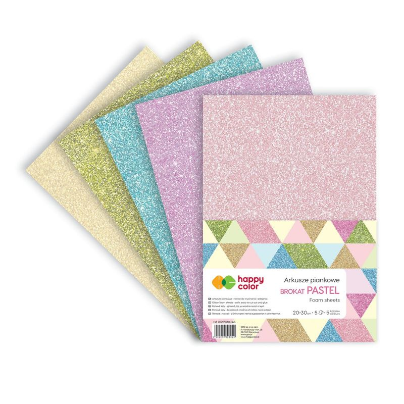 Sada pěnovky A4 (5ks) třpytivá pastelový mix