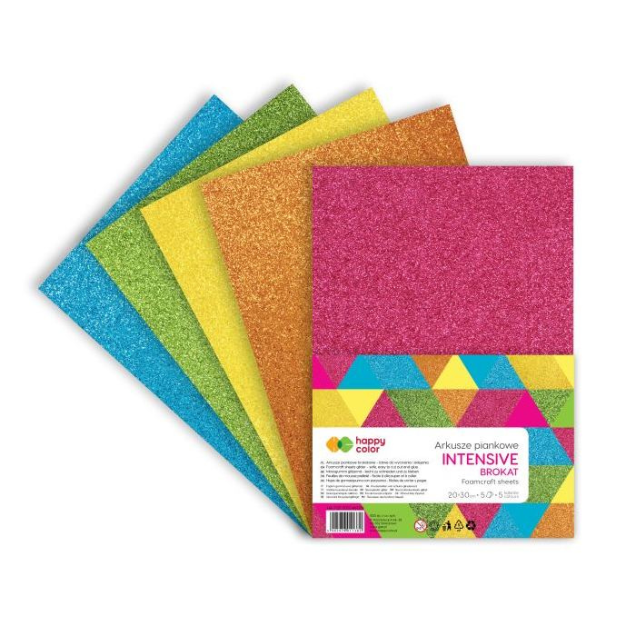 Sada pěnovky A4 (5ks) třpytivá zářivý mix