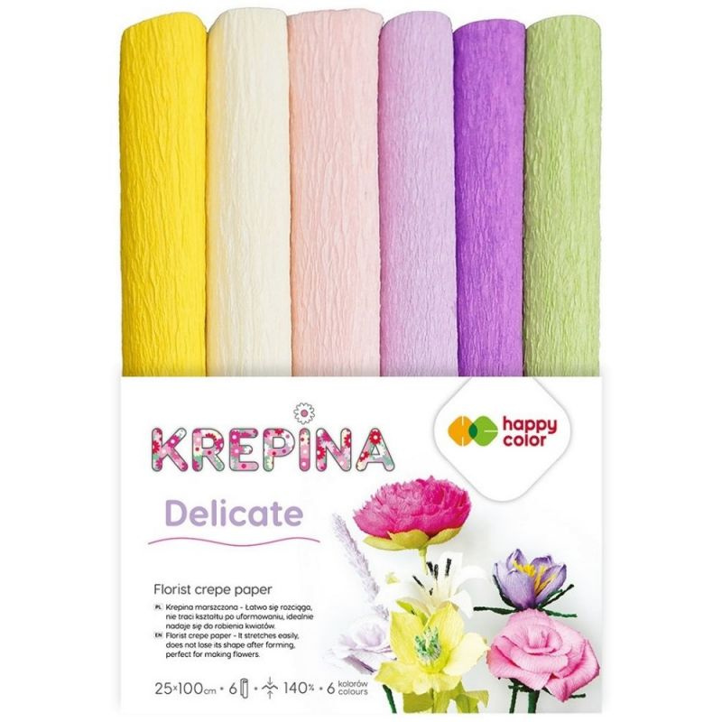 Krepový papír sada - delicate (6ks)