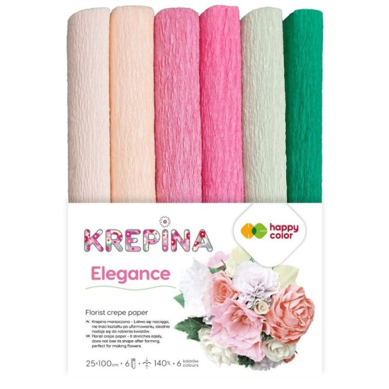 Krepový papír sada - elegance (6ks)