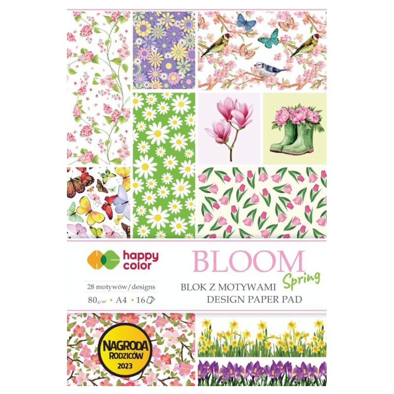 Sada jednostranných papírů Bloom Spring (80g/m2,16 listů) A4