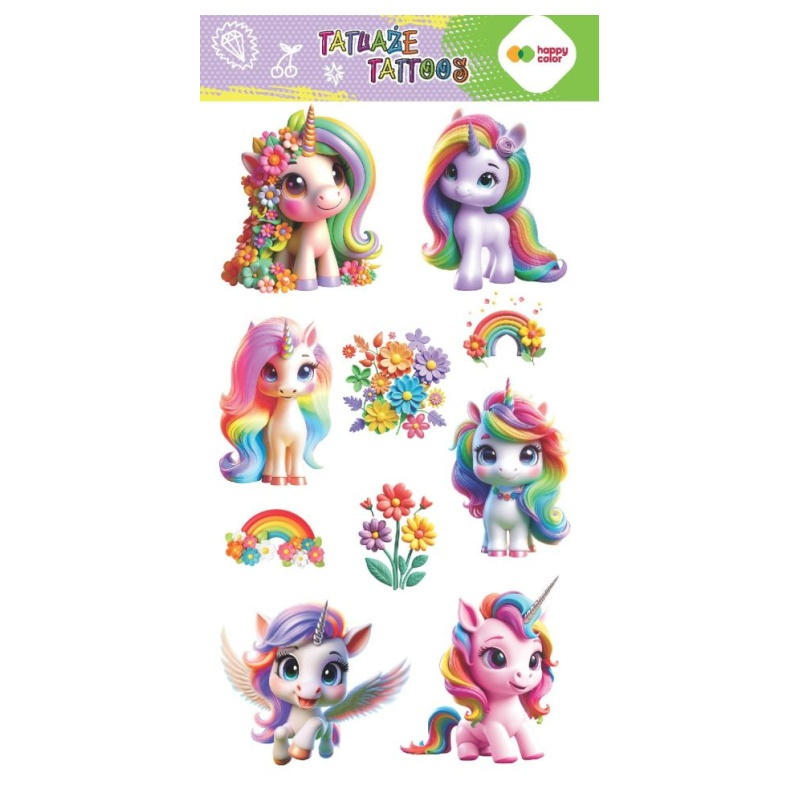Tetování dočasné - jednorožci (1ks)