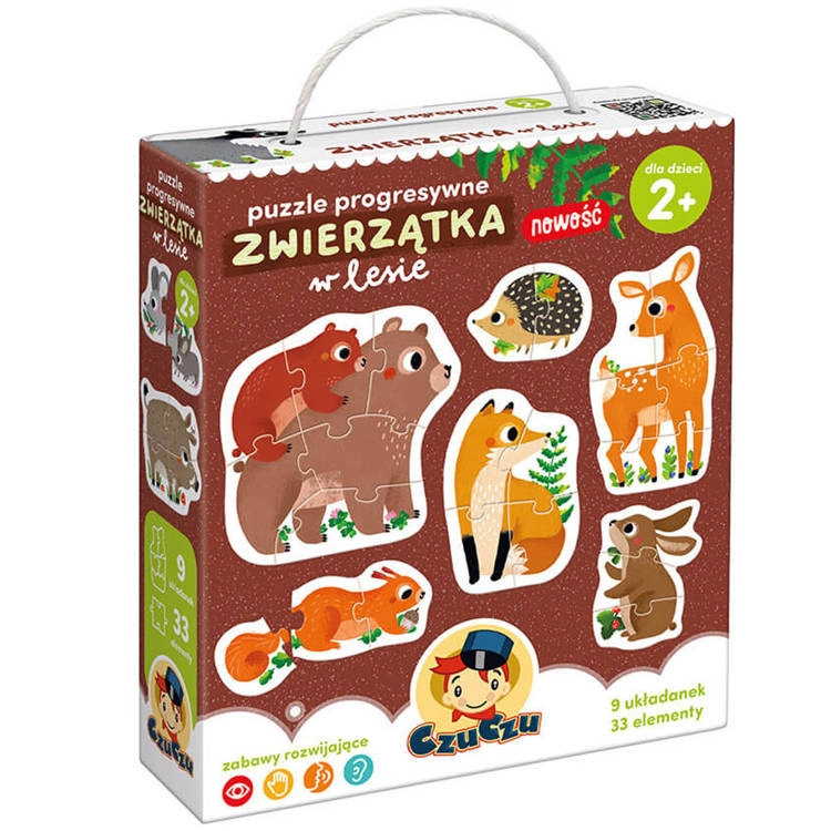 Progresivní puzzle - Zvířátka v lese