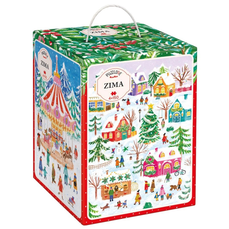 Puzzlove CzuCzu – zimní puzzle sada 4×150 dílků