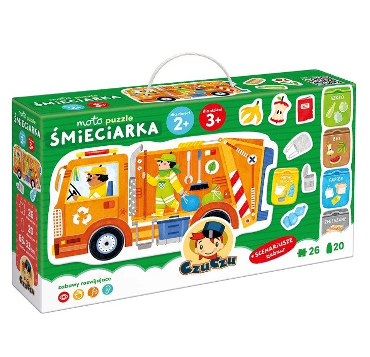 Puzzle Moto - Popelářské auto 26 dílků