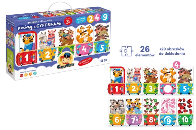 CzuCzu Puzzle s dírkou vláček s čísly