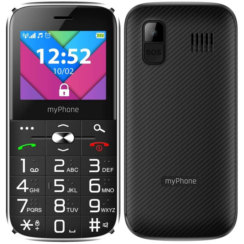 myPhone Halo C Senior s nabíjecím stojánkem černý Černá