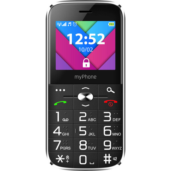 myPhone Halo C Senior s nabíjecím stojánkem černý Černá