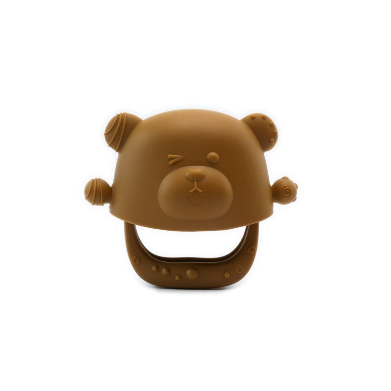 Kidnort Silikonové kousátko Glitre hnědé 3m+