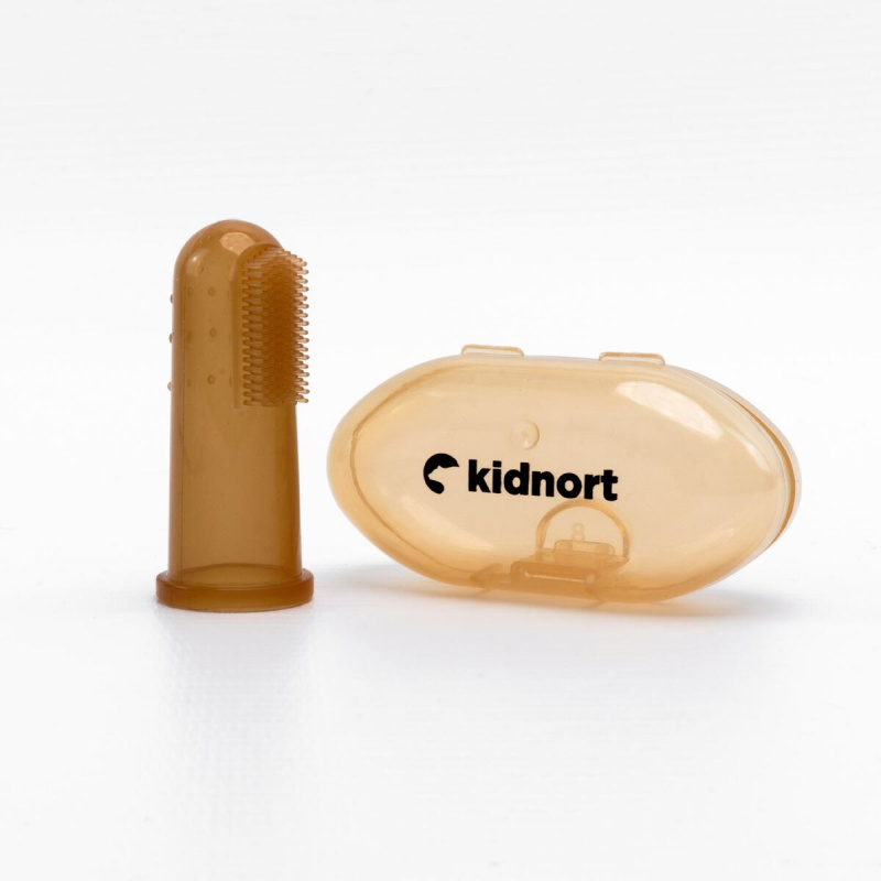 Kidnort Silikonový kartáček na prst Blomka 6m+