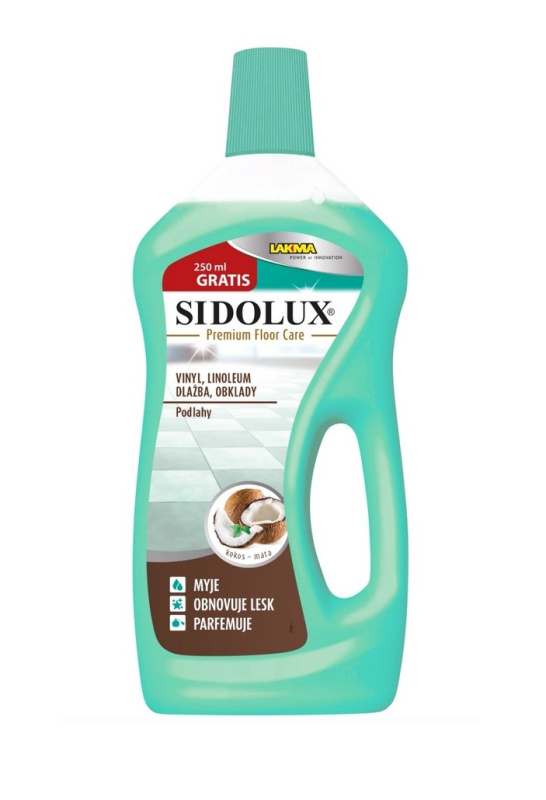 SIDOLUX Premium Floor Care podlahy kokos - máta 1 l