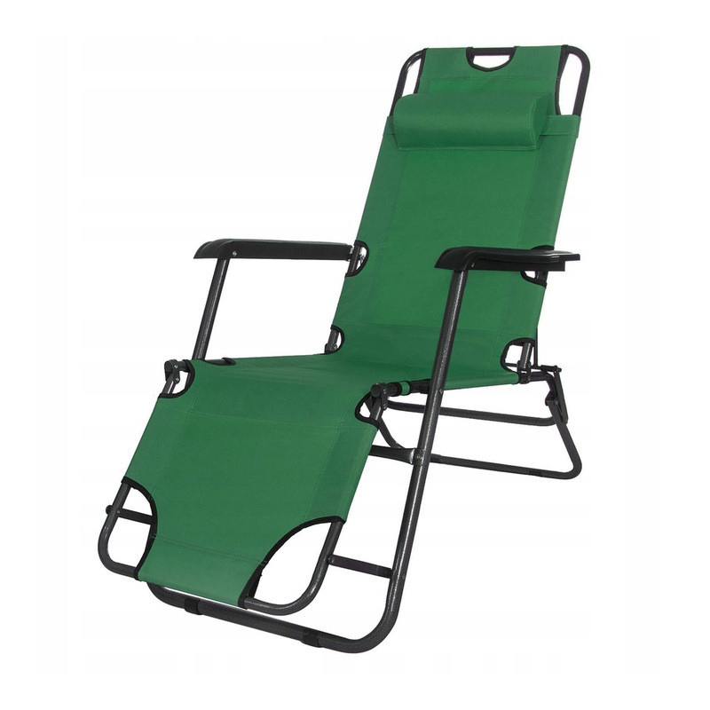 Zahradní polohovací křeslo SPRINGOS RELAX zelené
