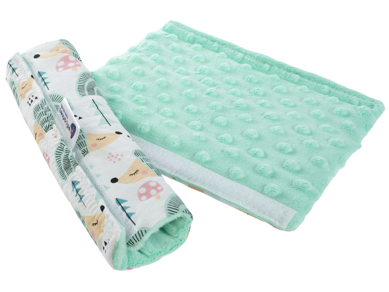 Medi Partners Cotton + minky car seat belt protector – Hedgehogs + minky minky