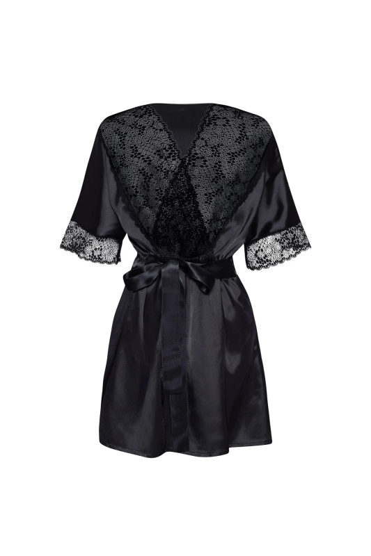 Dámský župan Delight dressing gown - BEAUTY NIGHT FASHION černá L/XL