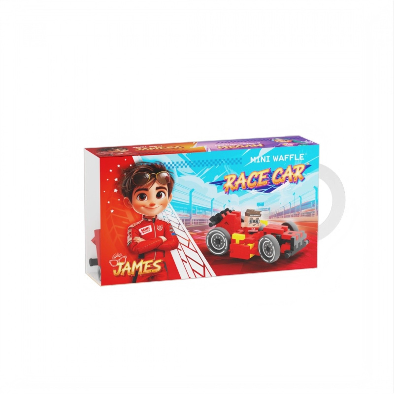 Mini vaflové autíčko 50 kusů Závodní autíčko červené