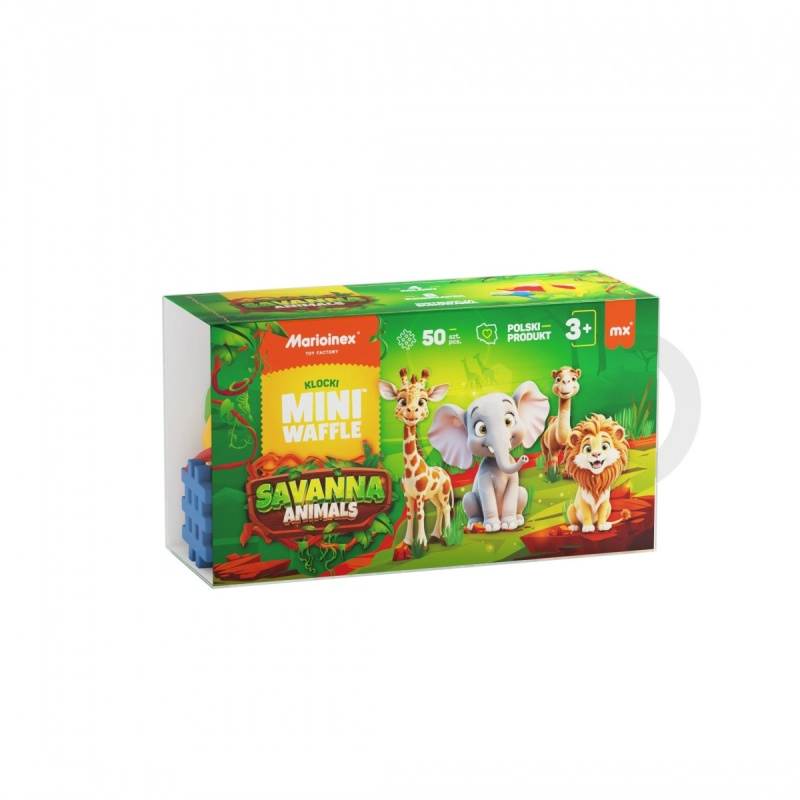 Stavebnice Mini Waffle - Savana Zvířata 50 Ks