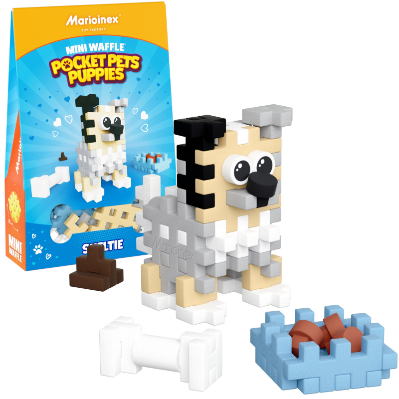 Stavebnice Mini Waffle Pocket Pets – štěně Sheltie od Marioinex
