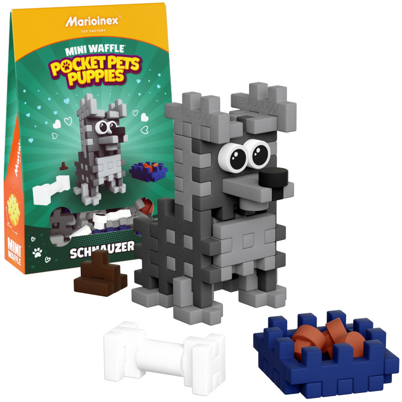 Stavebnice Mini Waffle Pocket Pets – štěně knírače
