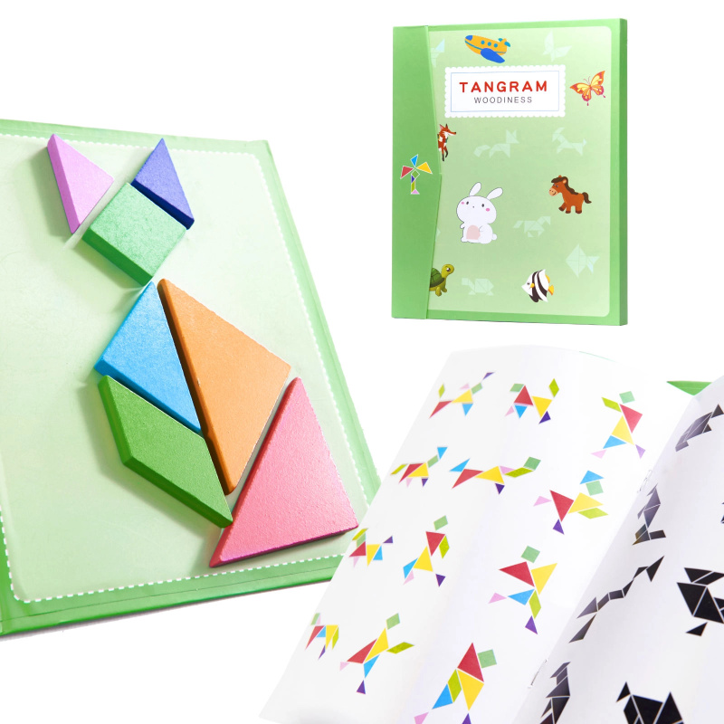 Bestent Dřevěný magnetický tangram pro děti