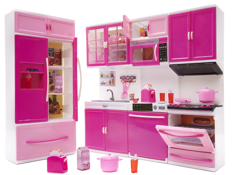 FunPlay FP-6117 Plastová kuchyňka pro panenky 31x13,5x6 cm růžová