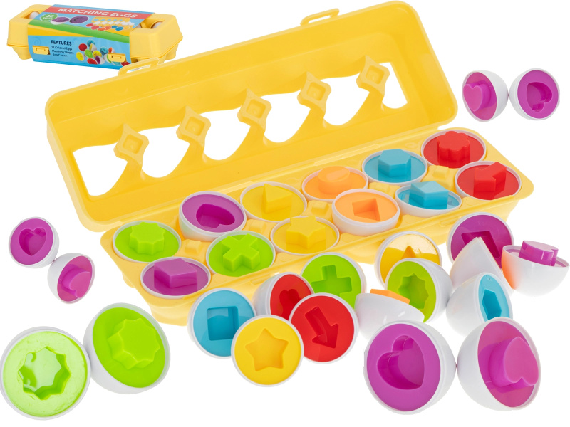 FunPlay 5966 Vzdělávací skládačka vajíčka tvary a barvy 12 ks