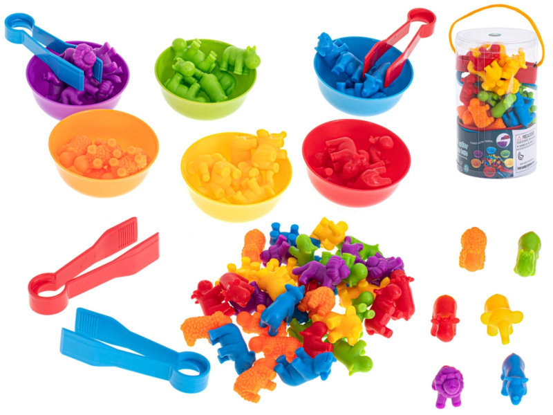 KIK Vzdělávací SAFARI zvířátka učící se počítat Montessori 36ks
