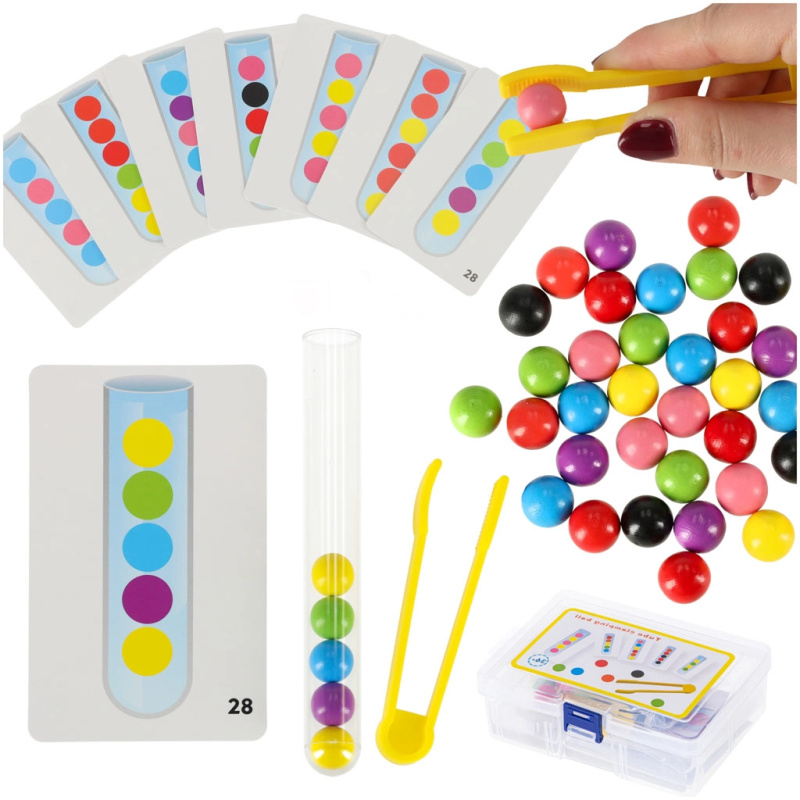 Montessori Vzdělávací puzzle - barevné kuličky