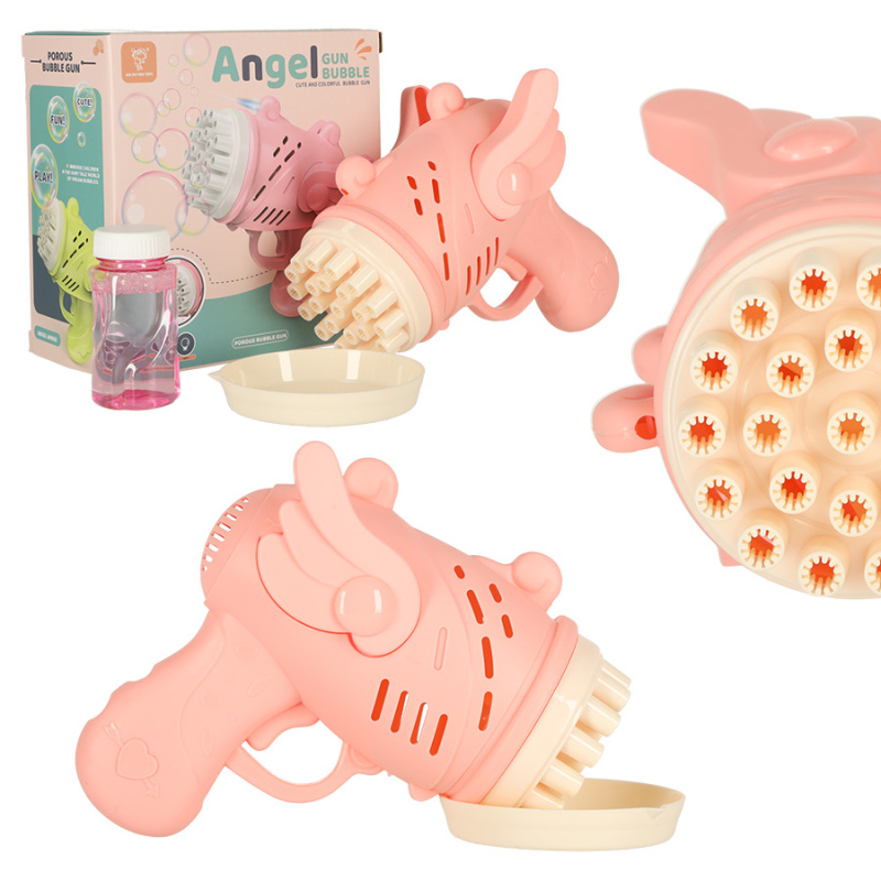 Pistole na bubliny s křídly růžový