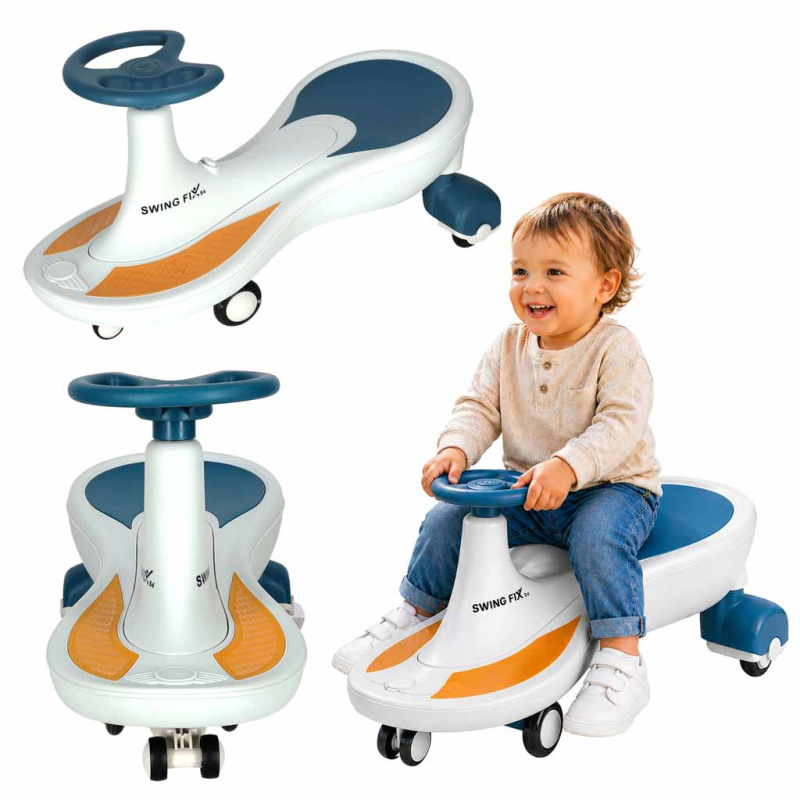 INKA Gravity vozítko s LED koly melodie 76 cm modrobílé