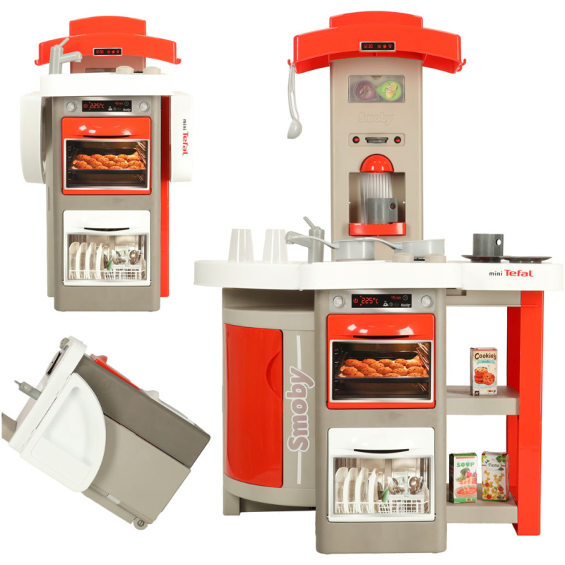 KIK KX3961 Dětská plastová kuchyňka červená se zvukem