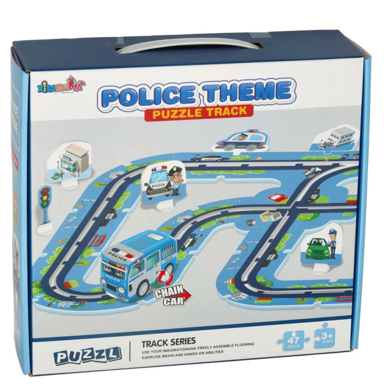Autodráha puzzle policie 47 dílků