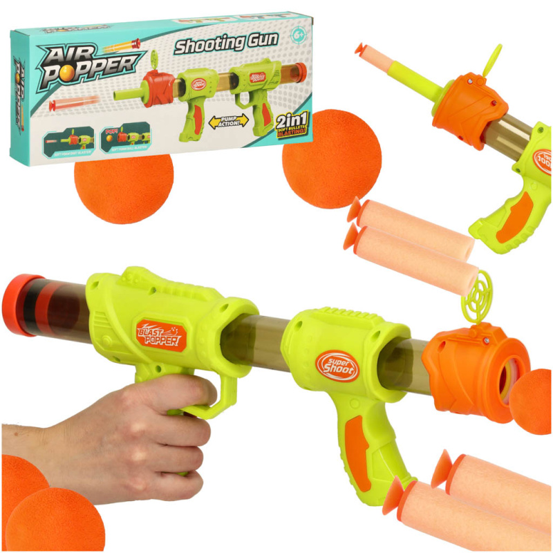 KIK Kulová pistole náboje 2v1 - zelená