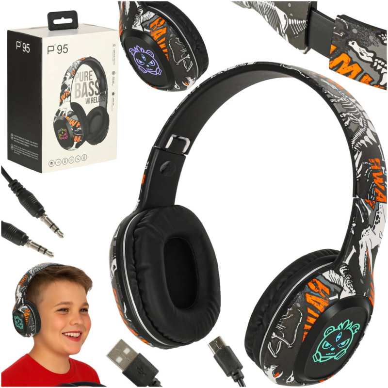 Bezdrátová herní sluchátka Bluetooth černá