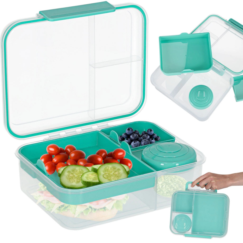 Lunch box s přihrádkami 2200 ml, mátový