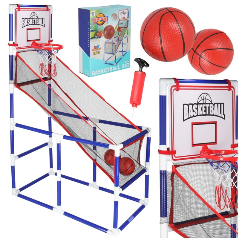 Přenosný basketbalový set se dvěma míči a pumpičkou