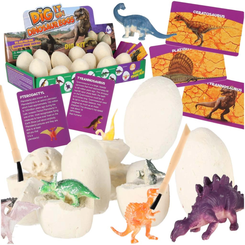 Archeologický set dinosauří vejce – vykopávky s figurkami, 12 vajec