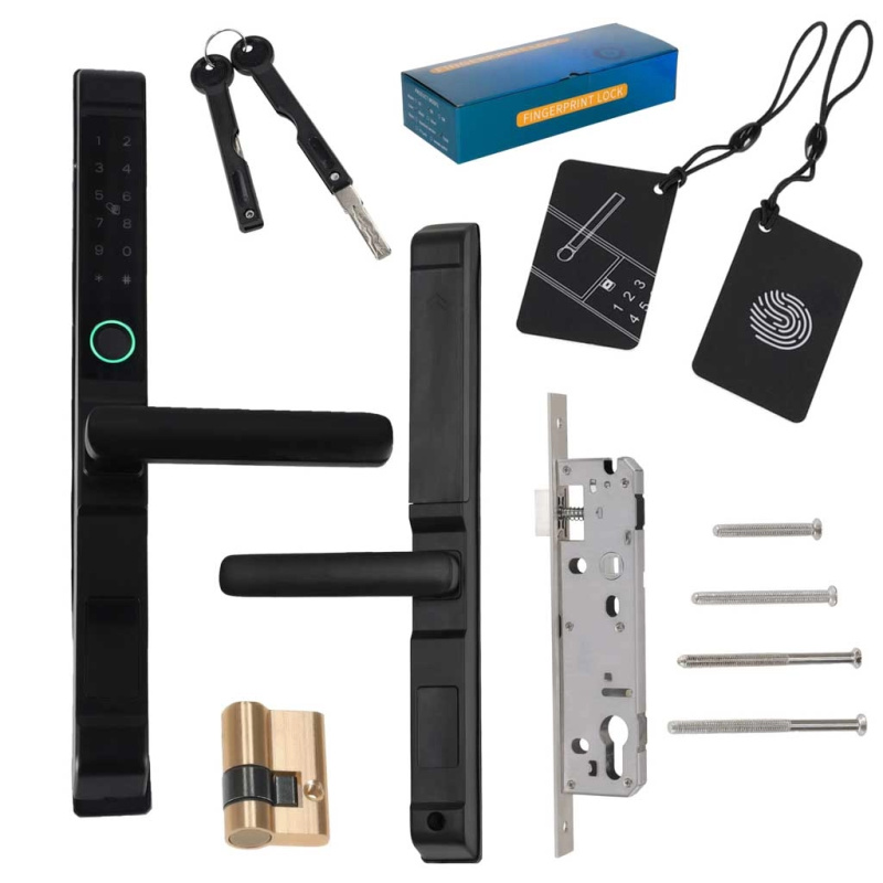 Chytrý dveřní zámek s klávesnicí, otiskem prstu a kartou