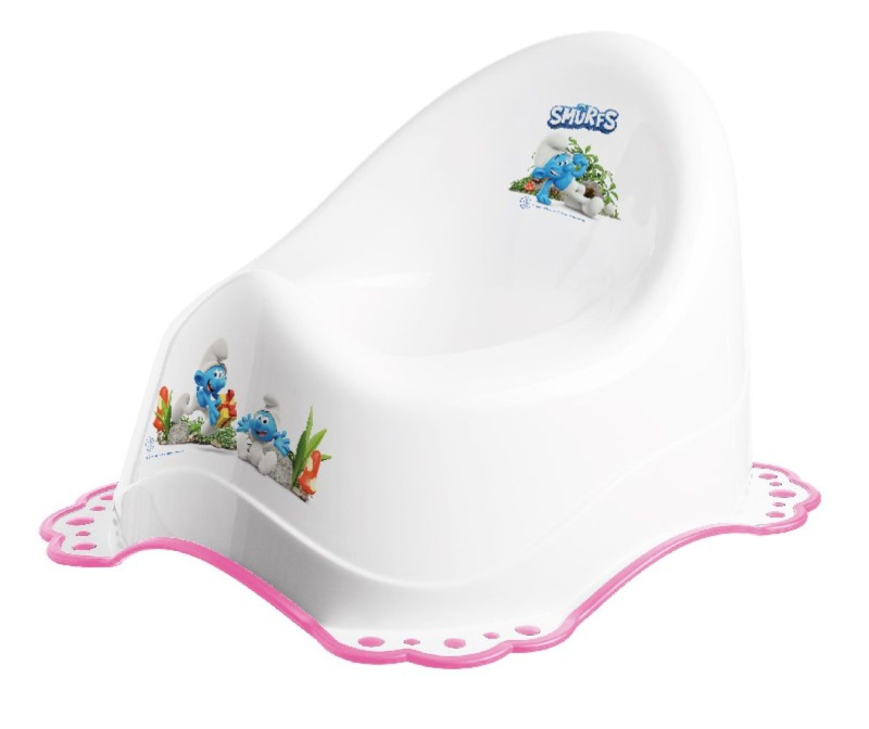 Maltex Nočník s protiskluzem The Smurfs - bílá/růžová
