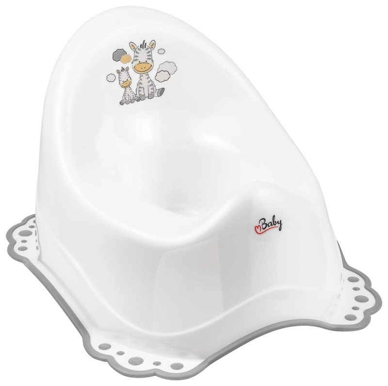 Maltex nočník s protiskluzem Zebra – bílý/šedý