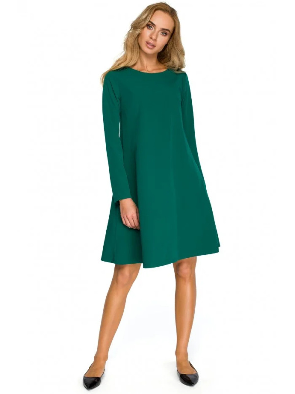 S137 Šifonové šaty s detailem na zádech - zelené EU L