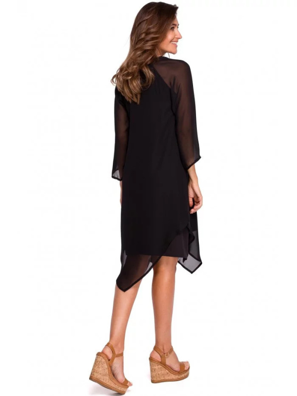Dámské šaty S159 CHiffon černá M