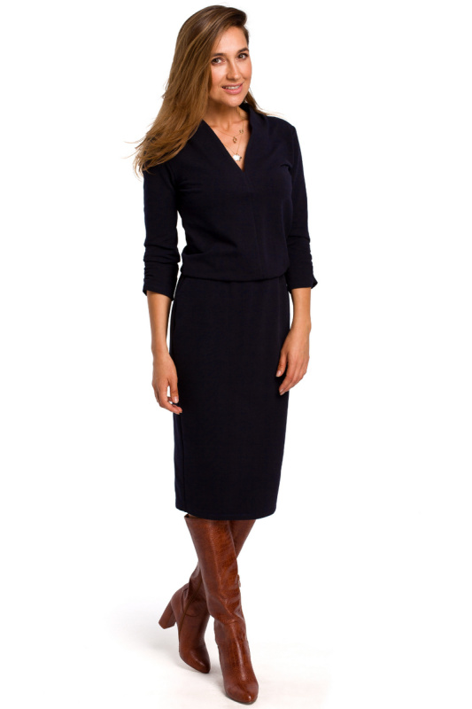 Dámské šaty S194 tmavě modré - Stylove L-40