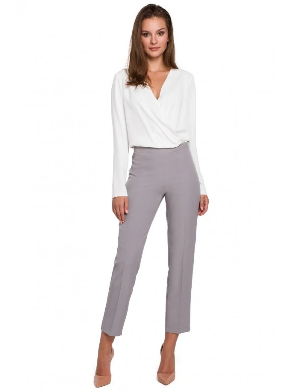 K035 Kalhoty s elastickým pasem - šedé EU XL