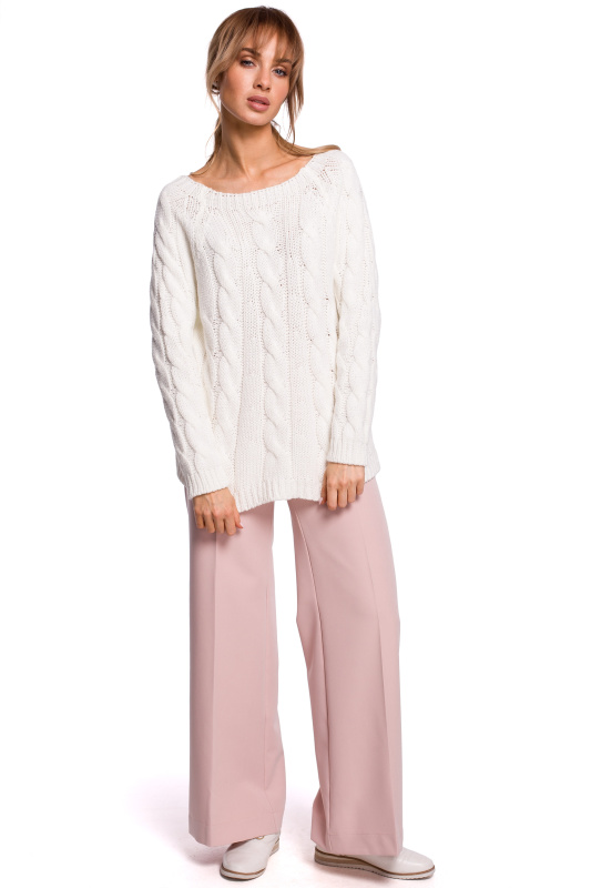 M511 Svetr s výstřihem Bateau - ecru barva EU S/M