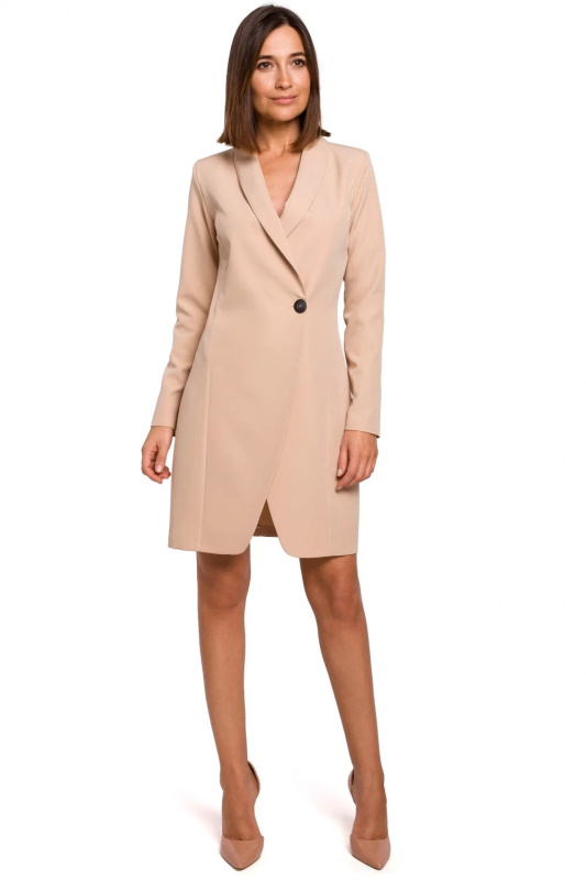 Dámské šaty S217 - Stylove béžová M-38