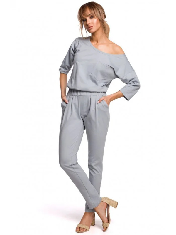 M497 Kombinéza s rukávy Dolman - holubičí šedá EU XXL