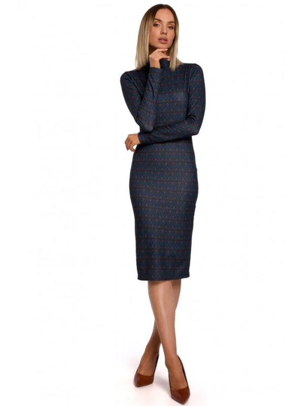 M543 Šaty s potiskem a rolákem - model 3 EU M