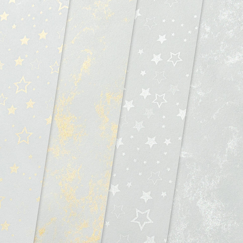 Galeria Papieru Ozdobný papír A4 Starshine - 200 g/m2, mix stříbrných motivů, 20 ks